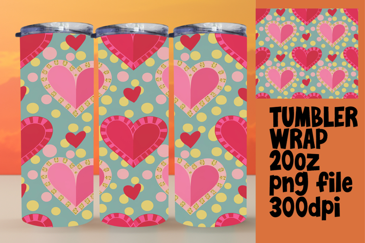 20oz Sublimation Design Download , Heart