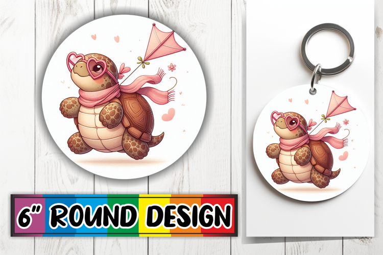 Whimsical Car Coaster Round, Turtle