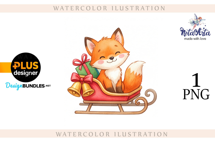 Illustration of a cute Christmas fox