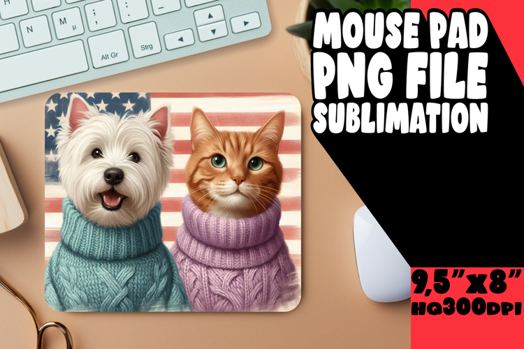 UNIQUE mouse pad Gift Magic, Dog and cat