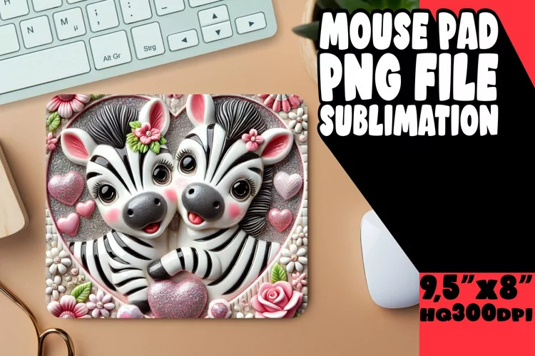 Whimsical Mouse Pad Design Sublimation, Sweet Animals