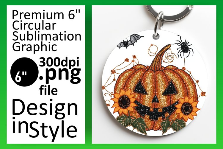 Unique Circle Design Keychain Template , Halloween