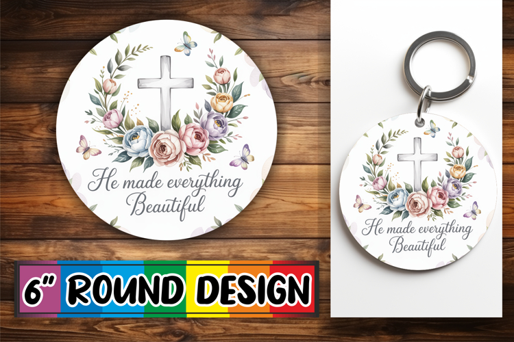 Circle of Joy Keychain Sublimation, Religious