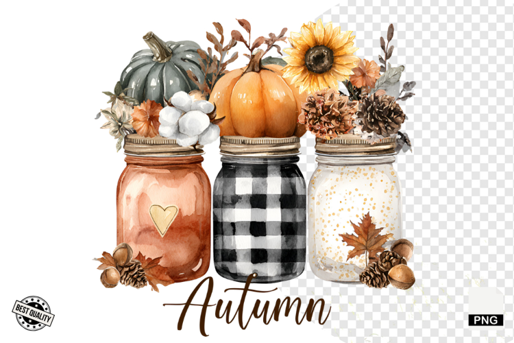 Fall Masons Jars Clipart