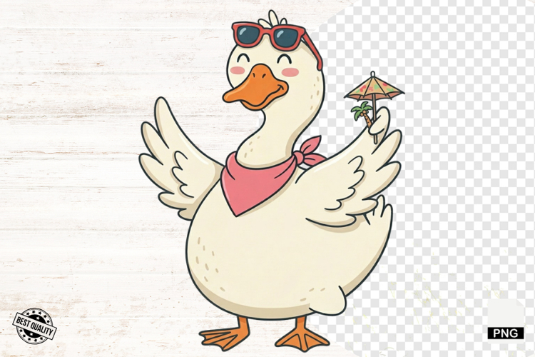 Summer Silly Goose Clipart PNG