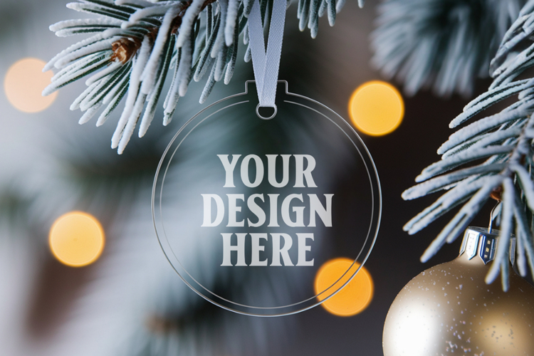 Acrylic Christmas Ornament Mockup , christmas ornament mocku
