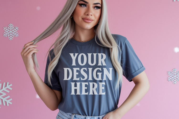 Pepper Comfort Colors 1717 Christmas Shirt Mockup, Coz