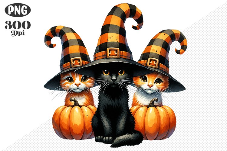 Halloween Cat And Pumpkin Sublimation - Clipart PNG Design