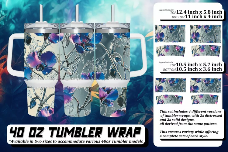 Whimsical 3D Flower Tumbler Art 40oz