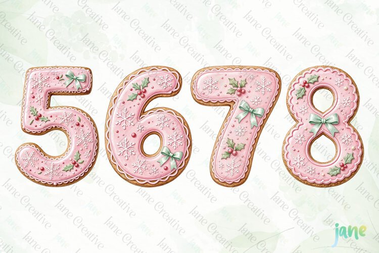 Christmas Cookie Number Clipart example image 1