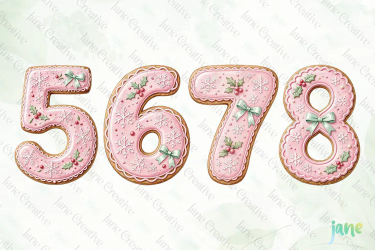 Christmas Cookie Number Clipart