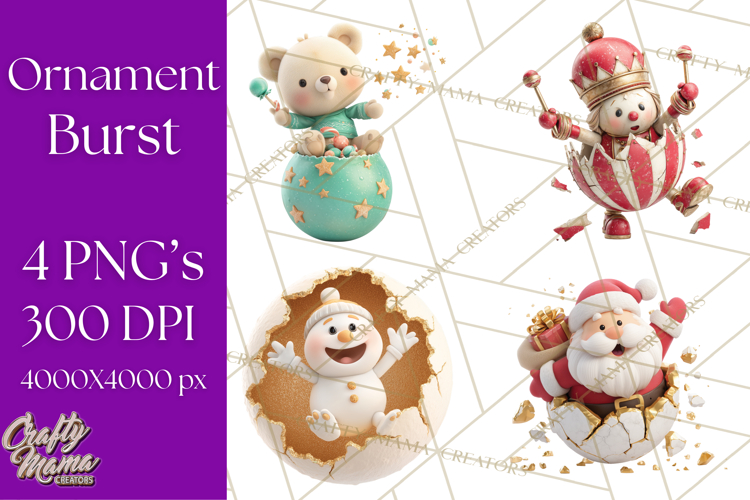 Christmas Ornament Clipart PNG Cute Holiday Illustrations
