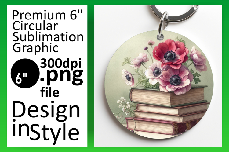 Vibrant Round Design Coaster Template , Books