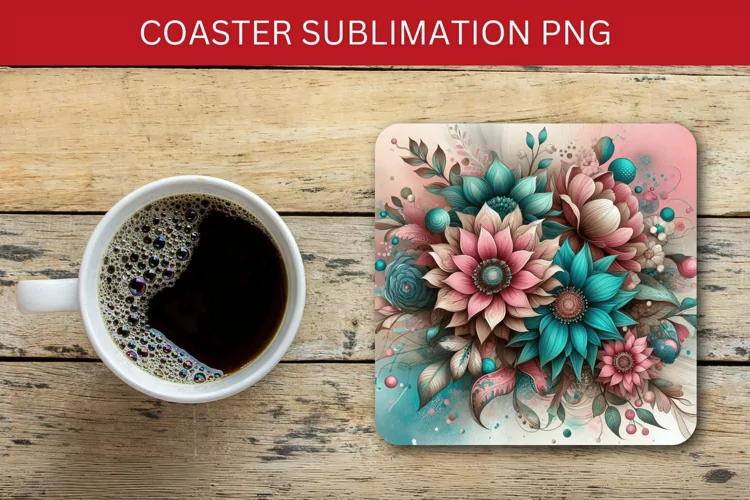 square coaster - sunflowers pattern