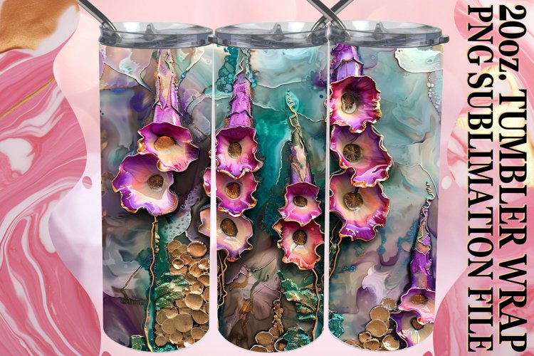 Golden Petal Paradise 20oz Tumbler Wraps