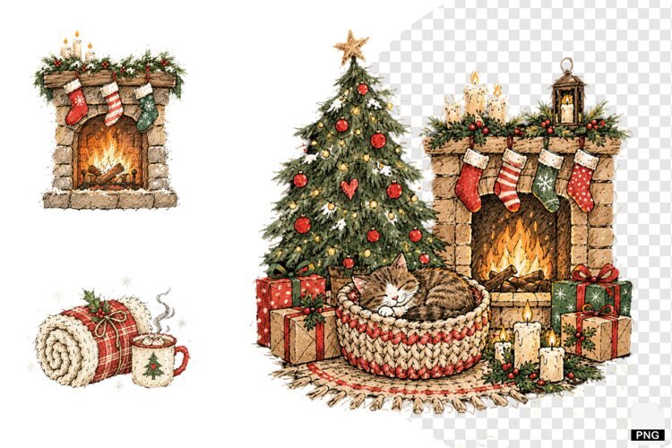 Whimsical Christmas Clipart example image 1