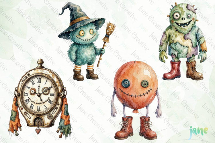 Cute Whimsical Monster Clipart example image 1