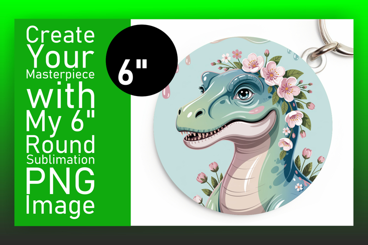 Dynamic Keychain Circle PNG Artwork , Cute Dino