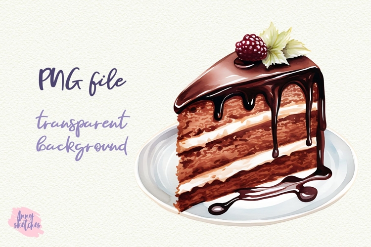 Chocolate Cake Slice PNG Sublimation Baking Clipart
