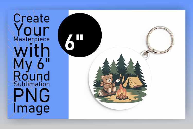 Dynamic Round Design for Keychains , Cute Bear
