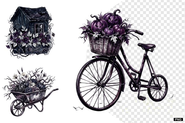 Halloween Haunted Cottage Clipart