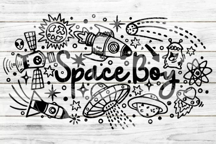 Space Boy SVG DXF Cutting File