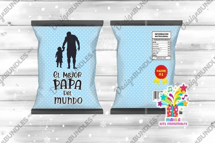El mejor papa del mundo Chip Bag / dia del padre chip bag #3 example image 1