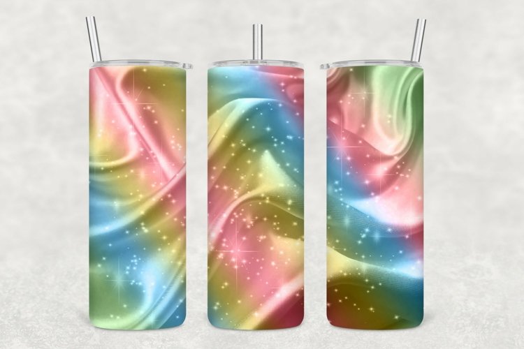 Multicolor Satin Glitter Tumbler Wrap Sublimation