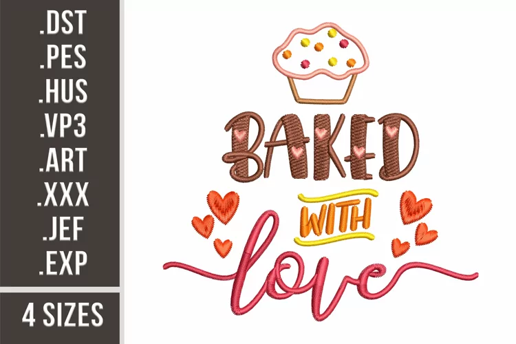 Baked With Love | Embroidery Design