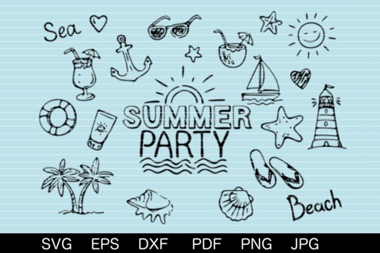 Summerparty SVG DXF EPS PDF PNG JPG example image 1