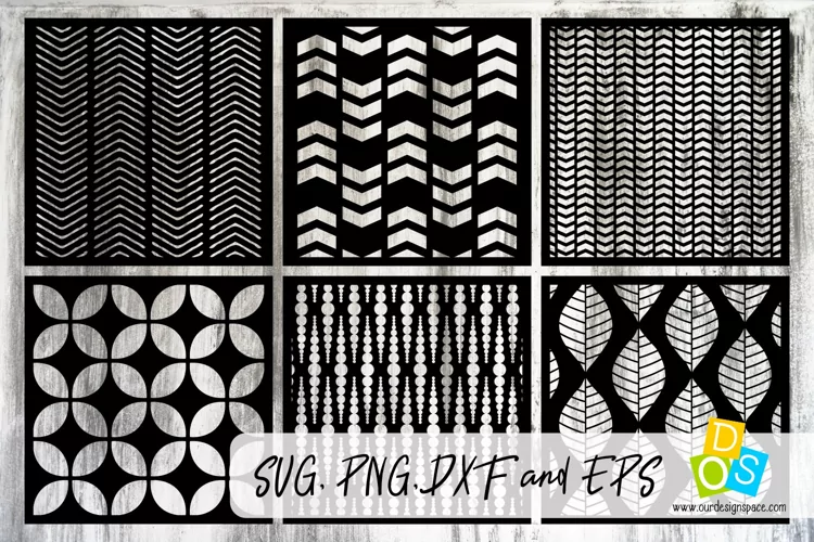 Stencils & Patterns 3 SVG, DXF, EPS and PNG files