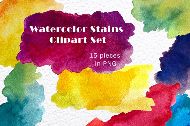 Watercolor clipart, watercolor clip art, blods, stains