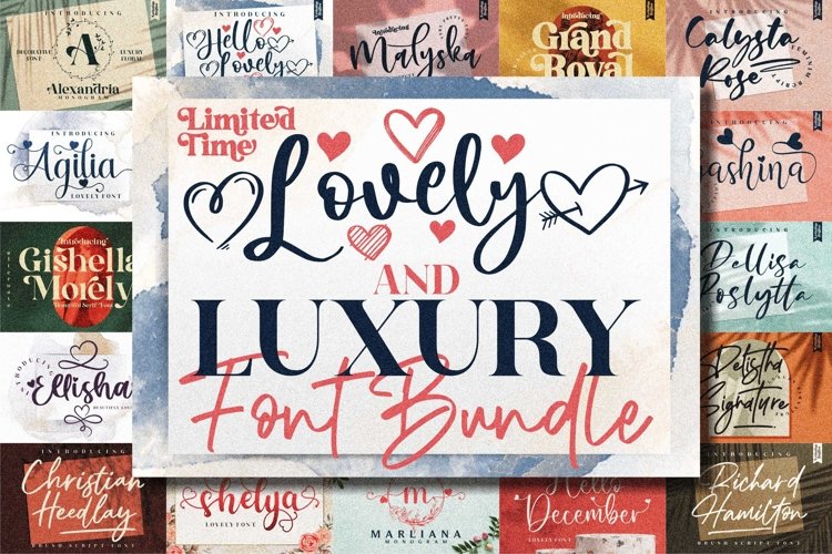 Awesome Lovely & Luxurious Font Bundle example image 1