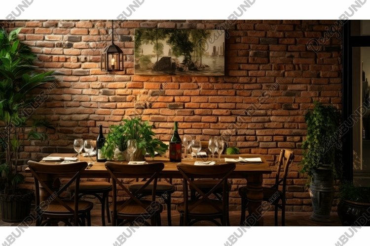 dining brick interior example image 1