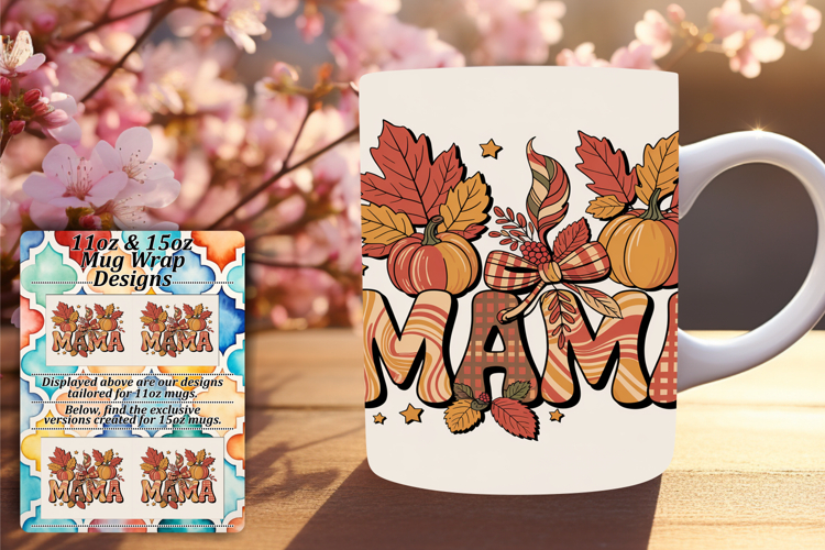 Stunning 11oz Mug Wrap Png Artwork , Mama
