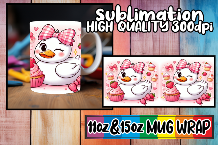 Dreamy nights sublimation mug wrap, Cute Goose