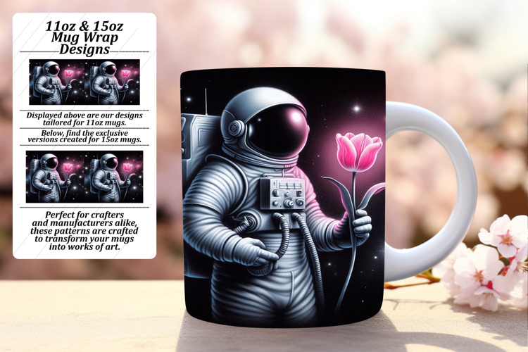 Glamorous 15oz Mug Wrap Png Artwork , Astronaut