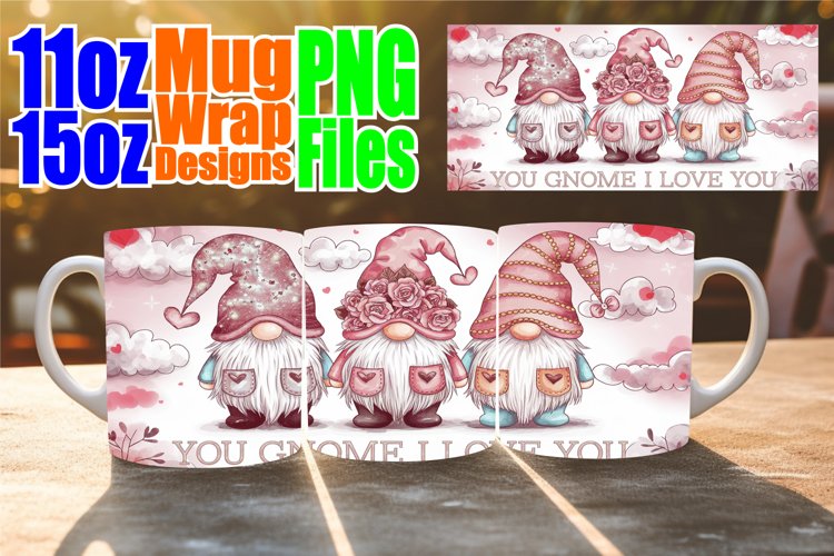 Joyful adventures 11oz 15oz sublimation wrap, Love Gnome