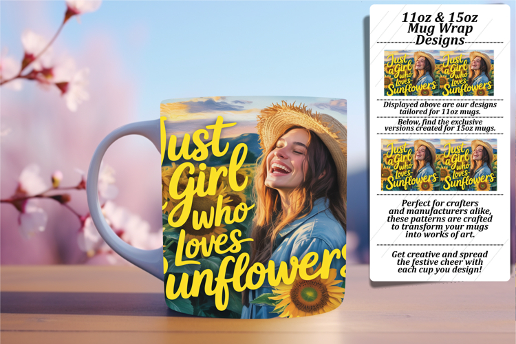 Stylish 11oz Mug Wrap Png Design , Just A Girl
