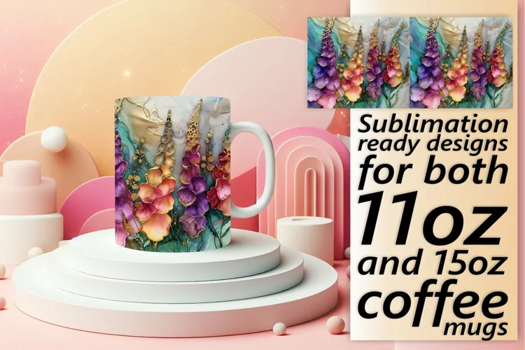 Vibrant Floral Delight Mug Wrap: Sublimation - 11oz/15oz