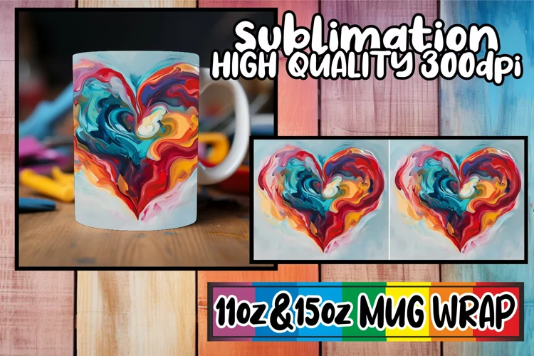 Heart Patterned Coffee Cup - Sublimation
