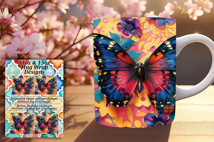 Enchanting Butterfly Symphony: Spring Mug Wrap