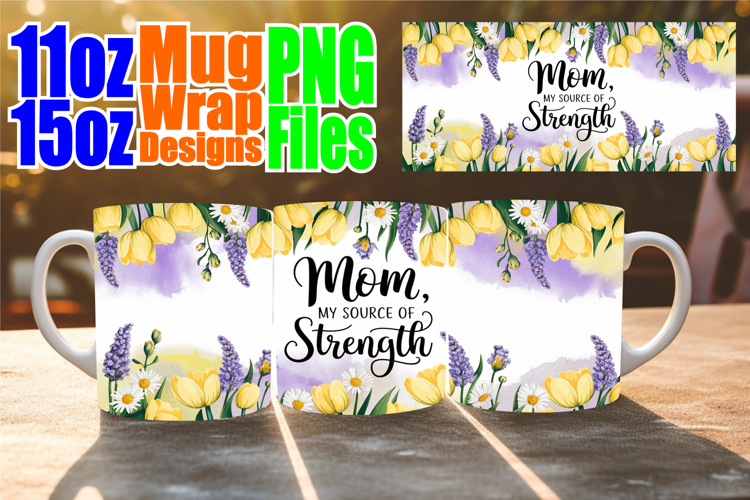 Cheerful heart 11oz 15oz mug wrap, Mother's Day