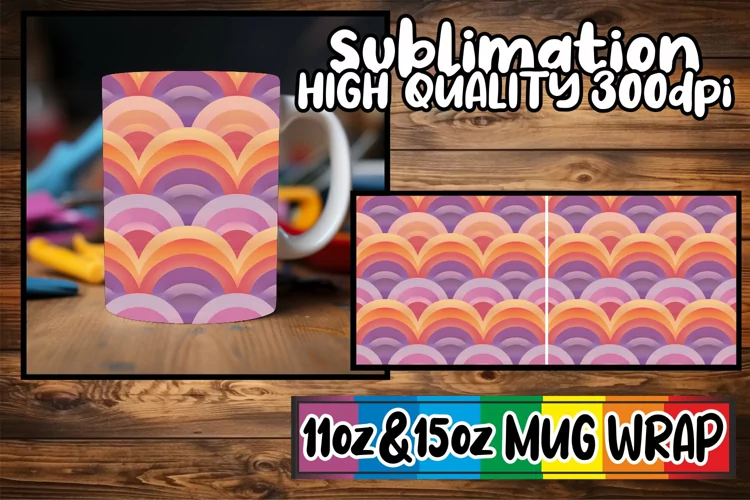 Abstract Springtime Colors Mug Wrap Sublimation 11oz 15oz