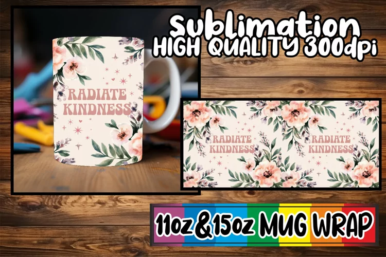Happy journeys 11oz 15oz sublimation wrap, Flower Quote