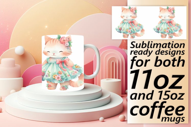 Playful Springtime Cat Sublimation Wrap - Floral Whimsy