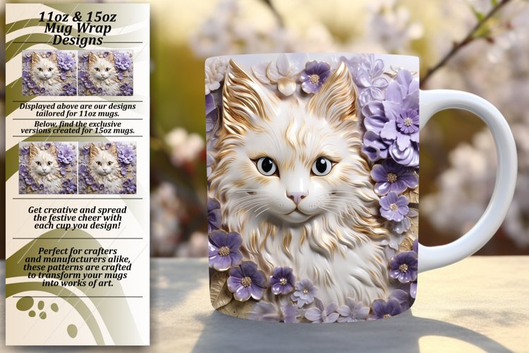 Vibrant Whiskered Charm: Colorful Sublimation Delights example image 1
