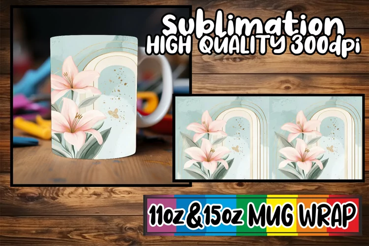 Whimsical charm 11oz 15oz mug wrap, Flower