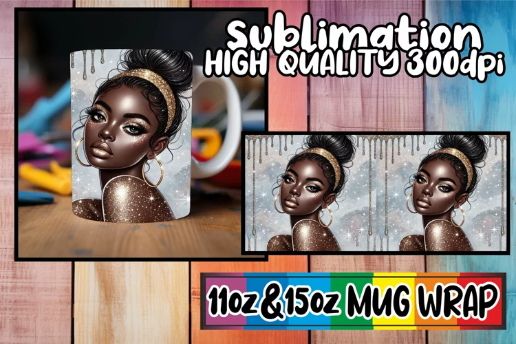 Cheerful journeys 11oz 15oz sublimation wrap, Afro Girl