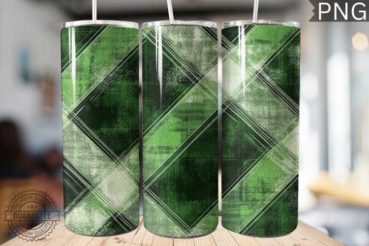 Green Plaid Tumbler Wrap - High Quality 300 Dpi example image 1